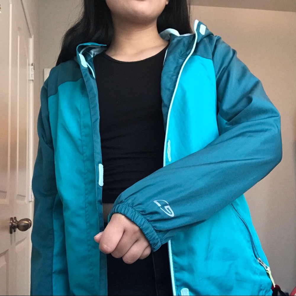 Champion Girls’ full zip teal green windbreaker 💚
